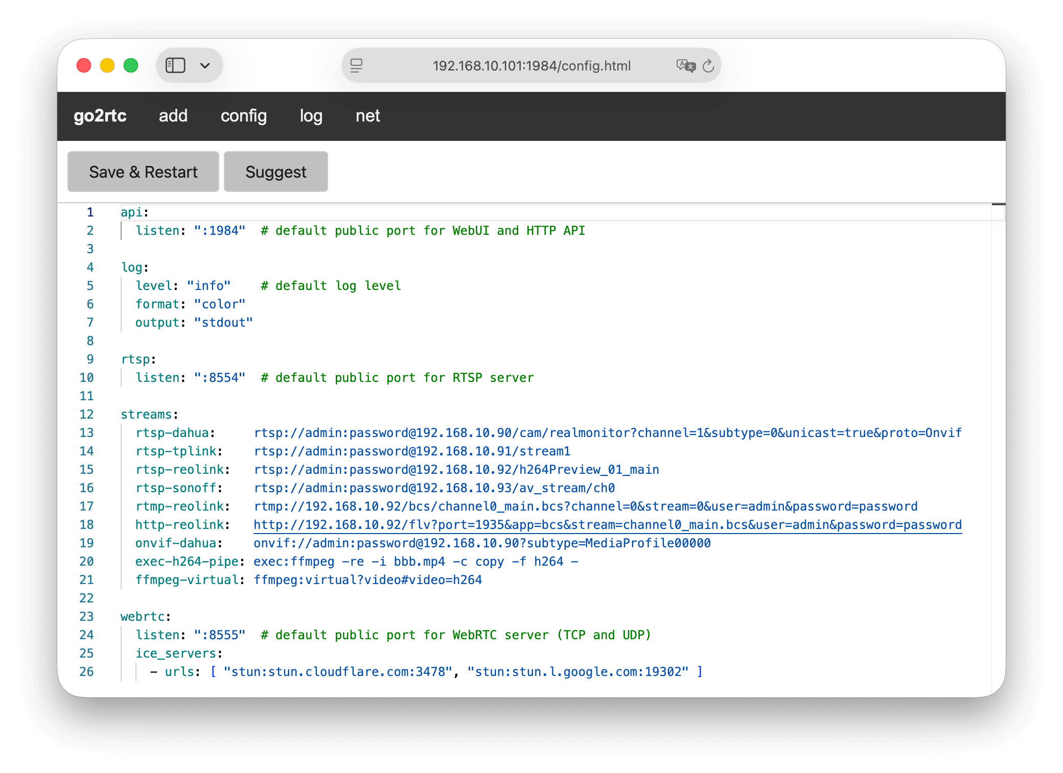 go2rtc webui config